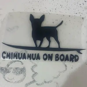 Chihuahua on board dog pet home decor car truck decal sticker 5"