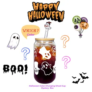 Spooky Surprise! Random Halloween Color-Changing Cup –Mystery Set Bottles Ghost Bamboo Drinkware Boo Basket Stuffers