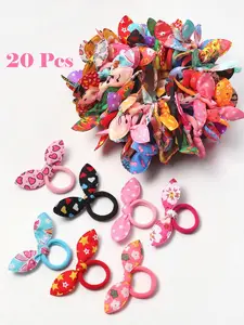 Random Cute Bowknot Design Hair Tie, Colorful Hair Tie, Cute Hair Ties, Scrunchies, Fashion Hair Accessories for Girls & Women, Minimalist Headwear Suitable for Thick Hair