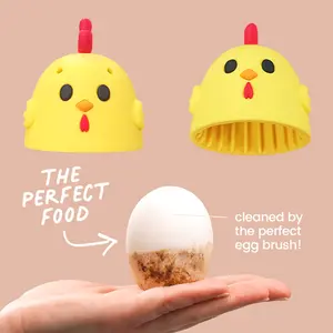 Silicone Egg Cleaner and Washer, Soft Non-Scratch Egg Scrub Brush for Farm Fresh Eggs, Multi-Purpose Fruit Vegetable Cleaning Tool for Backyard Chicken Owners