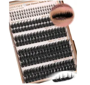 Volume Manga Lash Clusters With Spikes Wispy Cluster Eyelash Extensions Fluffy Anime Eyelashes Clusters with Bottom Lashes Clusters Fairy Individual Lash Extension (D Curve 12-18mm 213 pieces)