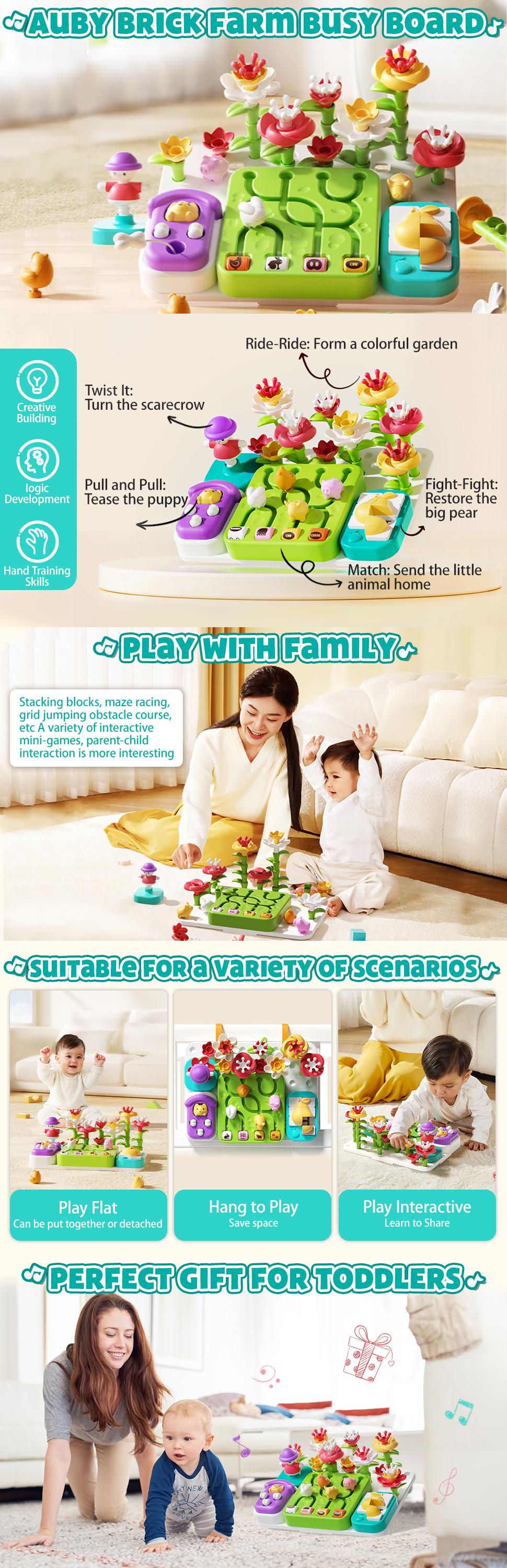 auby Busy Board 3.0 Detachable & Assemblable Educational Sensory Toy for Toddlers 1-6 – Portable Learning Activity Board with 7 Travel-Friendly Tools, Fine Motor Skills Development auby Busy Board 3.0 Detachable & Assemblable Educational Sensory Toy for Toddlers 1-6 – Portable Learning Activity Board with 7 Travel-Friendly Tools, Fine Motor Skills Development