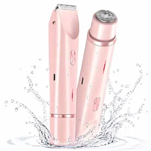 2-in-1 Electric Shaver for Women Teen Girls Body Hair Trimmer Bikini Line Razor Waterproof for Shaving Underarm Legs Bikini Area Face Full Body Use Portable Compact Travel Ready Summer Self Care Essential Back to School Gift for Her Mother’s Day Gift Idea
