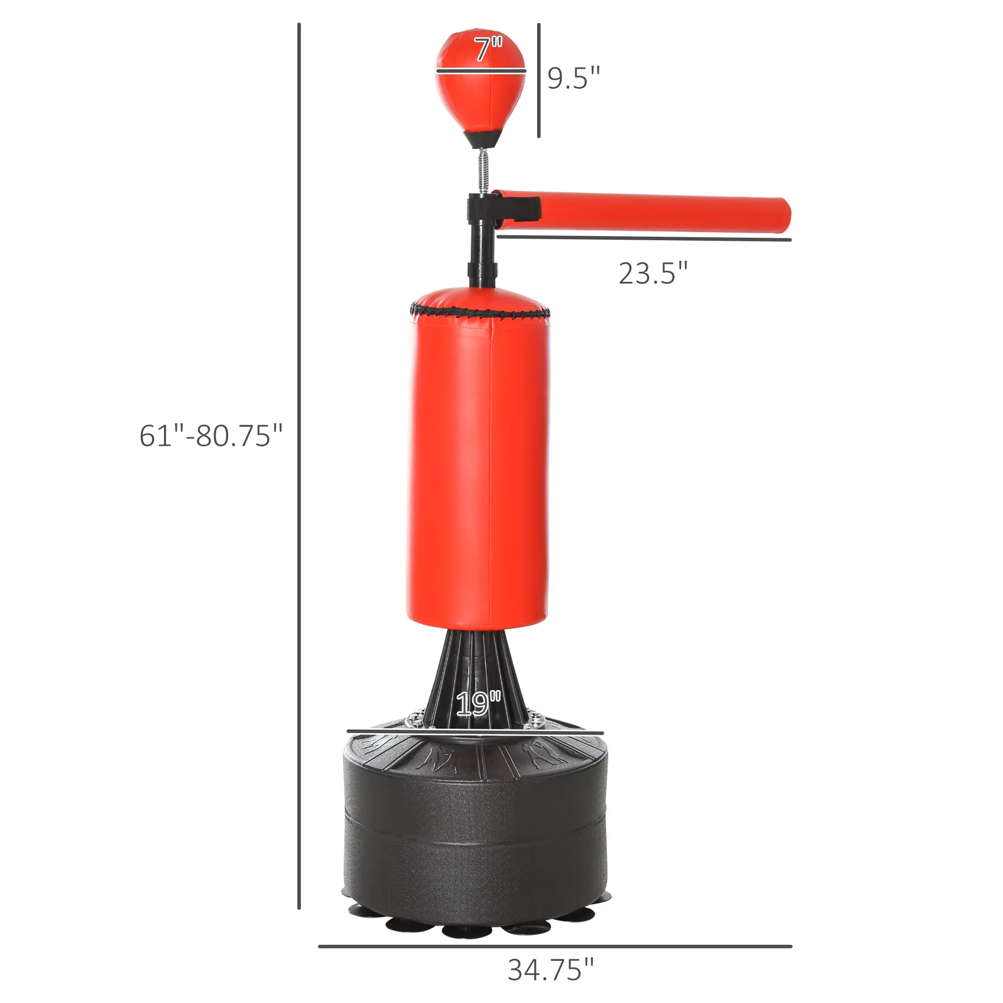 Red, 1 Speed Bag+360° Relax Bar+Gloves