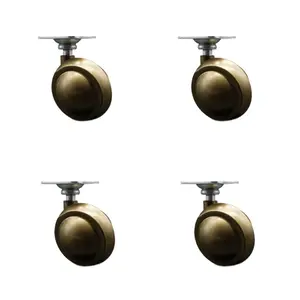 Service Caster SCC-TP01S20-DCS-WA-4 2 in. Swivel Metal Ball Caster for Furniture Windsor Antique Finish Casters with 1.5 in. by 1.5 in. Top Plate Casters - Set of 4