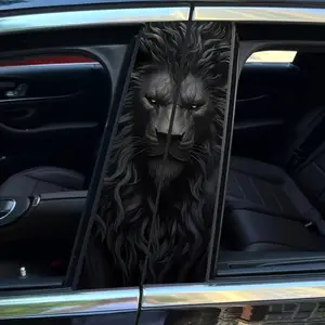 2-piece Lion Vinyl Car Stickers - Durable, Scratch resistant, Wear resistant Stickers for B-pillar Doors and More - Car Decorative Sticker