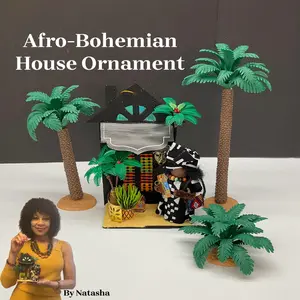Handmade Afro-Bohemian House Ornament with Boho Vibes, Afrocentric Home Decor