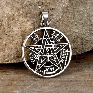 GTHIC Vintage Solomon Pentagram Stainless Steel Pendant for Men Women Fashion Jewelry Daily Wear