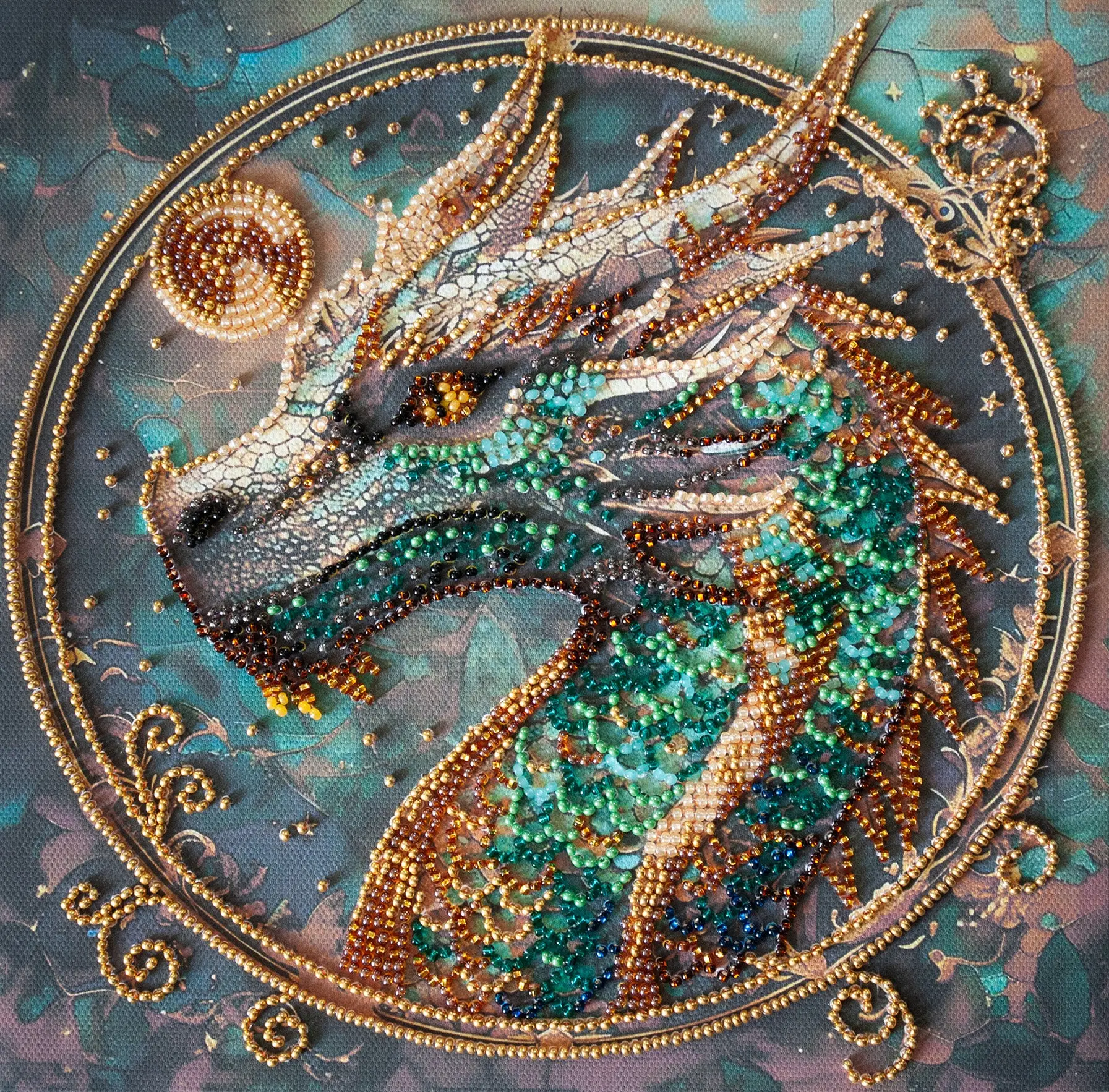 Breath of Fire Mid-Sized Bead Embroidery Kit by Abris Art AMB-122