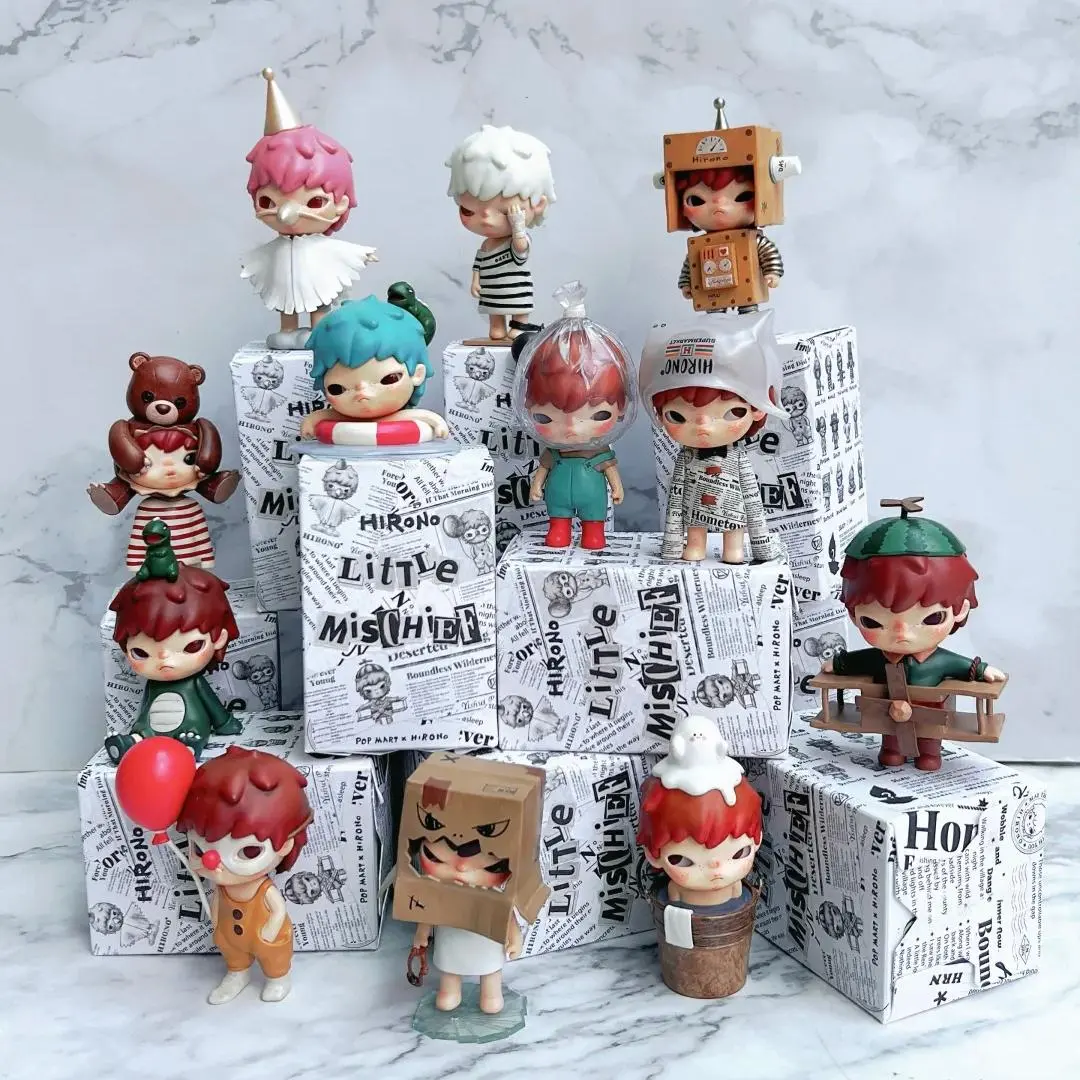 POP MART Hirono Little Mischief Hidden Figure Blind Box, 12 Regular Models Collectible Mystery Box for Sports Collectibles Enthusiasts, 12 Pcs, Whole Set