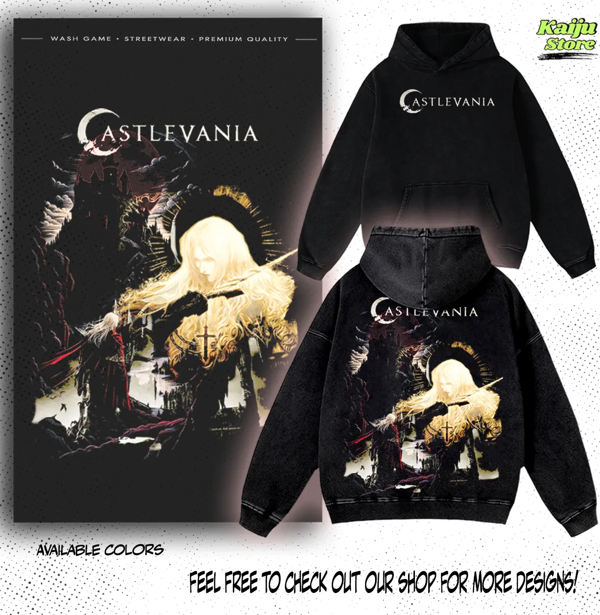 Castlevania Alucard Vintage Gothic Graphic Tee – Unisex Cotton Streetwear Dark Fantasy Washed Shirts, Game Anime Merch Hoodie Gift, Summer Mens Clothing