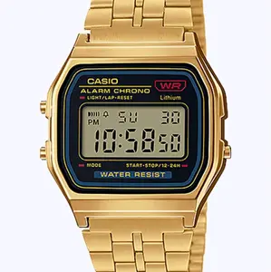 A159WGEA-1 New Casio Vintage digital gold and black analog unisex watch