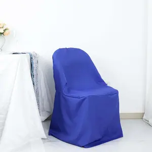 Polyester Folding Chair Cover Royal Blue - Reusable Stain-Resistant Slipcover