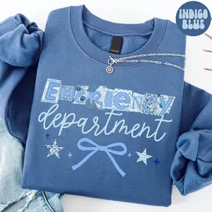 Emergency Department T-Shirt & Sweatshirt, Y2k Retro ER Nurse Crewneck, Team Shirt, Nurse Week Crew Neck, ED, Cute Nursing School Jumper, Graduation