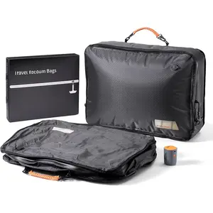 Apex Series Vacuum Bags for Travel Luggage with  Pump, 180? Open,  Compression Bags for Checked/Check In Luggage, Vacuum Seal Packing cube for Cloth (2Large+Pump)