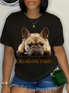 100% Cotton Unisex Frenchie Mom Shirt Mother's Day for French Bulldog Mom T-Shirt