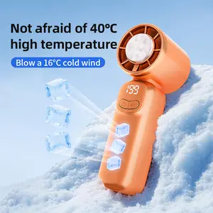 [H KOOLHIVE] Mini Handheld Cooling Fan-199-Speed Precision Control,Ice-Cooling Function, LED Display,Pocket-Size Portable Fan for Travel, Summer,Concerts & Commuting