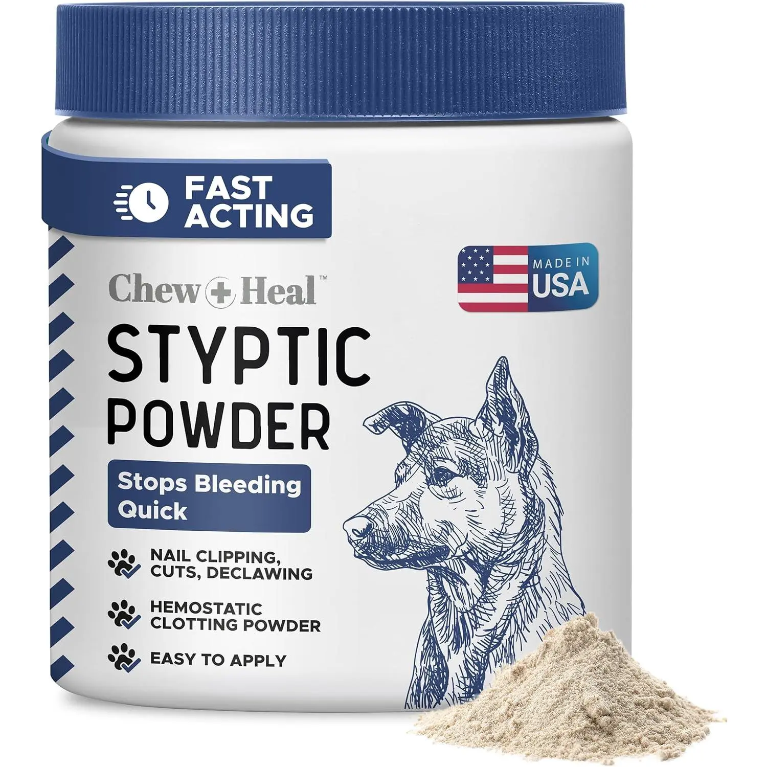 Styptic Hematostatic Clotting Powder for Dogs - .5 oz, Stops Bleeding for Nail Clipping & Animal Cuts, Wound Care Supply for Party Gifts & Home Use