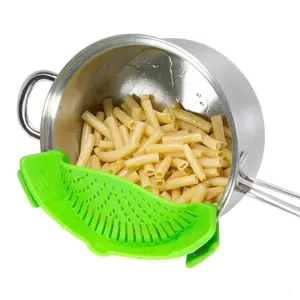 Silicone Clip-on Strainer, Multifunctional Noodle Vegetable Fruit Drain Basket, Heat Resistant Kitchen Strainer, Food Colander Kitchenware, Kitchen Utensils & Gadgets