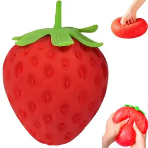 Strawberry - ExtraLarge 6" Squishy Stress Ball for Adults & Kids3+ - Fruity Fidget Toy for Stress Relief &Sensory Play - Safe & Durable Non-ToxicMaterial