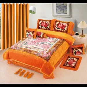 Luxury Soft Blanket 5 pcs King Size 215.230cm Plaid Soft Cozy Bedding Set for Comfortable Relaxing Atmosphere