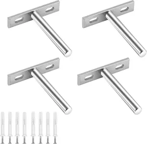 Floating Shelf Bracket  Shelf Supports Brackets 4 count Heavy Duty Concealed Blind Shelf Support Wall Mounted Brackets with Mounting Screws for Floating  Shelves (3 inch)