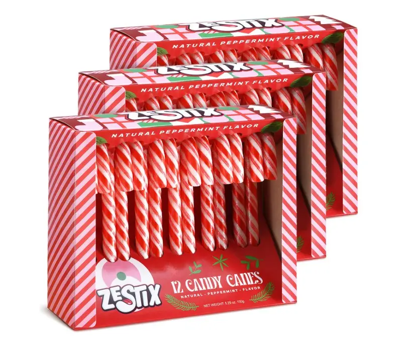 Christmas Candy Canes - Classic Red & White Peppermint Flavor, 3 Pack (36 Count) | Individually Wrapped Holiday Treats for Kids & Adults, Perfect for Stocking Stuffers & Gift Bags