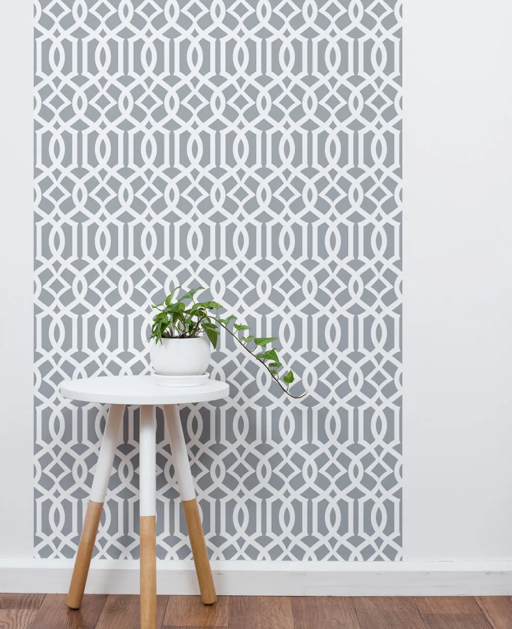Modern Trellis Peel and Stick Adhesive Wallpaper - Temporary, No Residue, Ideal for DIY Room Makeovers in New Jersey, Home Improvement Building Supplies
