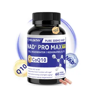 HIILEATHY NAD+ PRO MAX | 300mg NAD+, CoQ10 & Resveratrol | Premium Dietary Supplement | GMP Certified | Made in USA