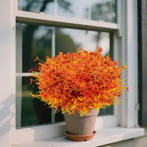 12-Piece Nature-Themed Room Decor Autumn Premium Set with Yellow Orange Flowers Plants Pumpkins for Halloween Decorative Elements Fruit