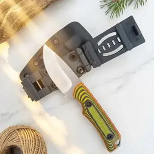 BM 15017 Fixed Blade Knife with Sheath | 8Cr13MoV Steel, Wooden Handle, Lightweight EDC Knife for Camping / Hiking / Everyday Carry