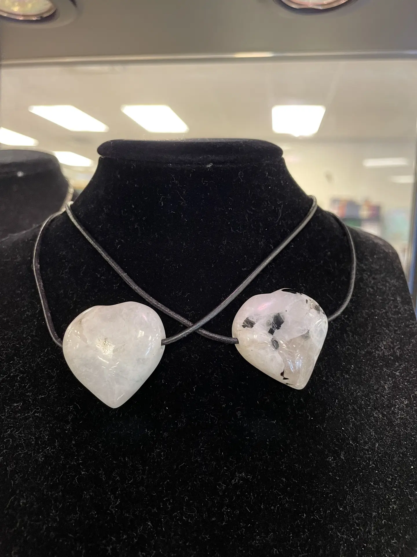 Rainbow Moonstone Heart Shaped Pendant Necklace