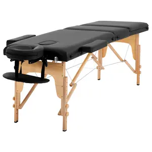 FDW Massage Table Massage Bed 3 Fold Portable Massage Table 73" L x 32" W Spa Bed Height Adjustable Lightweight Spa Table Lash Bed Facial Cradle Bed with Carry Case