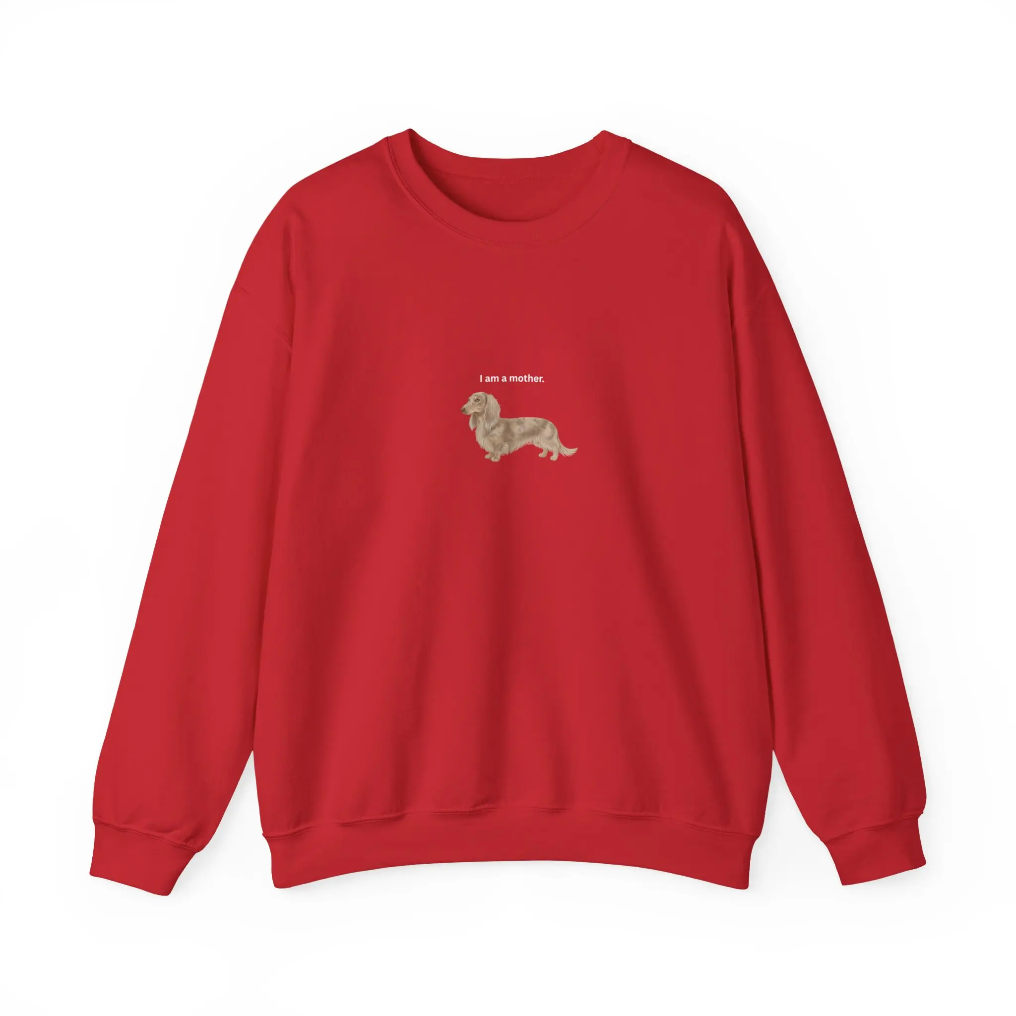 Light Dapple Long Hair DachshundCrewneck Sweatshirt, Dog Mom Gift, Cozy Cotton Pullover for Women & Pet Lovers