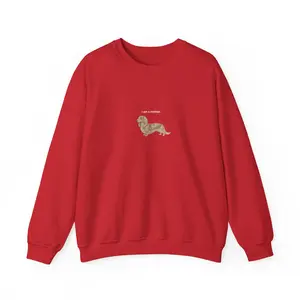 Light Dapple Long Hair DachshundCrewneck Sweatshirt, Dog Mom Gift, Cozy Cotton Pullover for Women & Pet Lovers
