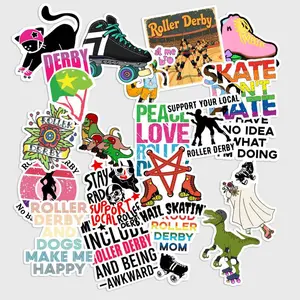 Sticker Pack 20 pcs Roller Derby Stickers, Skating Sport Vinyl Decals