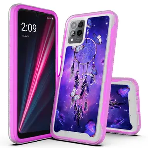 Luxury Graphics Design Hybrid Armor Cover With Frame Case Compatible With T-Mobile REVVL 6 / REVVL 6 Pro 5G