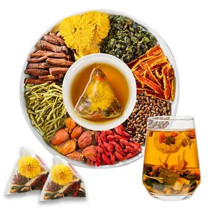 Goji Berry Chrysanthemum Tea -A natural blend of eight herbal ingredients  ，15packs，Dandelion, wolfberry, honeysuckle, chrysanthemum, and cassia seeds;plant herbs