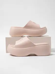 Women's Fashionable Solid Color Thick Sole Slides, Casual Comfortable Home Slippers, Soft Non-slip Slippers for Indoor & Outdoor Wear, Walking Shoes