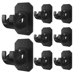 No Drill 8PCS Self Adhesive Curtain Rod Hooks with Screws, Nail-Free, Adjustable for Curtains Less Than 4cm in Diameter