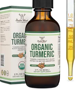 Turmeric Curcumin with Black Pepper Drops - Organic Turmeric Supplement Drops 1,180mg - 2FL OZ, 60 Servings (with Black Pepper Seed, Ginger, Rosemary, and Sage) for Joint Support