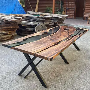 [BST114] Black Walnut Wood Epoxy Table custom epoxy river slab table, Executive Desk, Custom Large Epoxy River Table, Solid Wood Slabs Table, Large Computer Office Desk Workstation, Business Furniture for Home Office