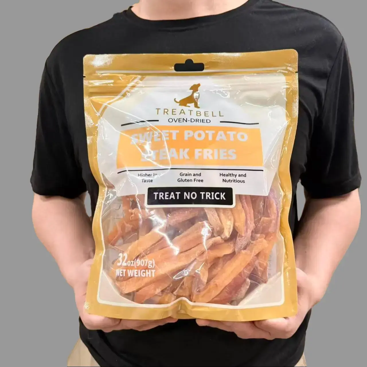2lbPureSweetPotato Dog Treats, TreatBell,All-Natural Single-Ingredient Long-Lasting Firm Chews— No Added Softening Agents, Low-Fat High-Fiber Digestive Aid, Grain-Free Hypoallergenic Snacks That Supports Teeth & Digestive Health