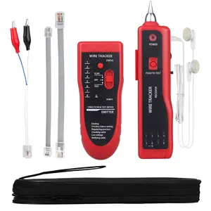 Tracer Ethernet Network  Tester RJ45 RJ11 - Wire Toner  CAT5 CAT6 Continuity Tester - Tone Generator and Probe Kit Telephone Line Finder Locator Detector Tool - Red