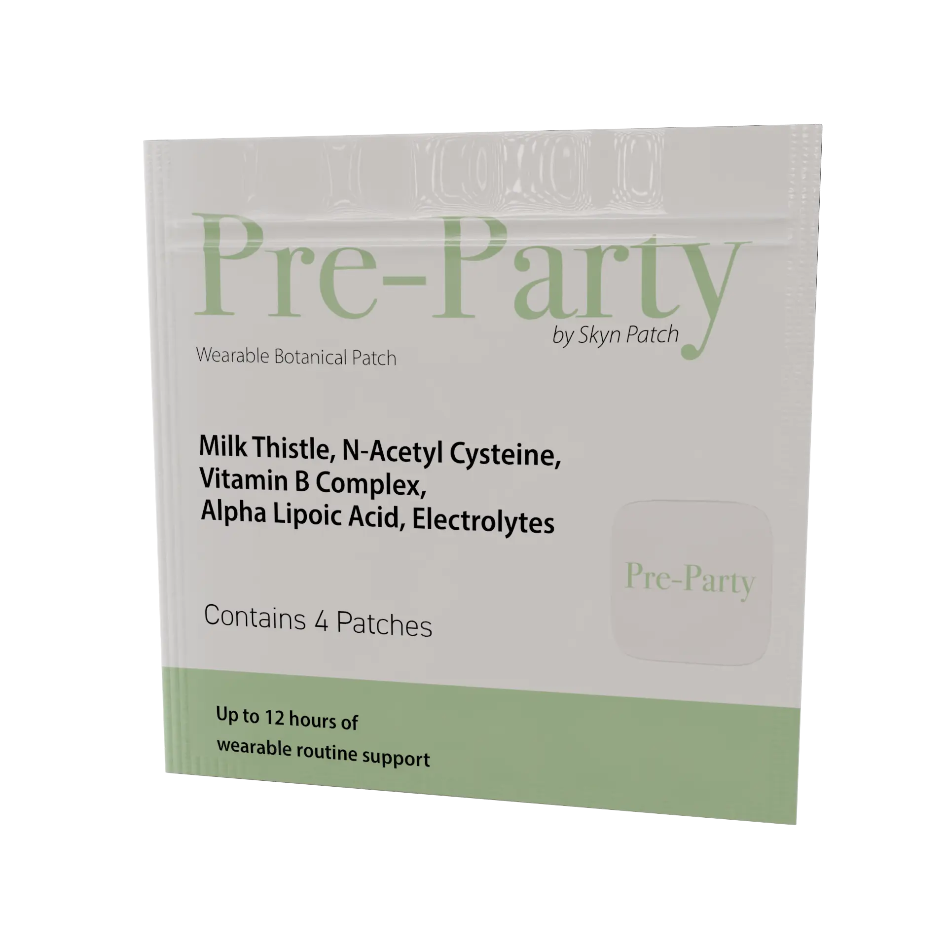SkynPatch Pre-Party Wearable Botanical Patch – Next-Day Routine Support (4 Pack)