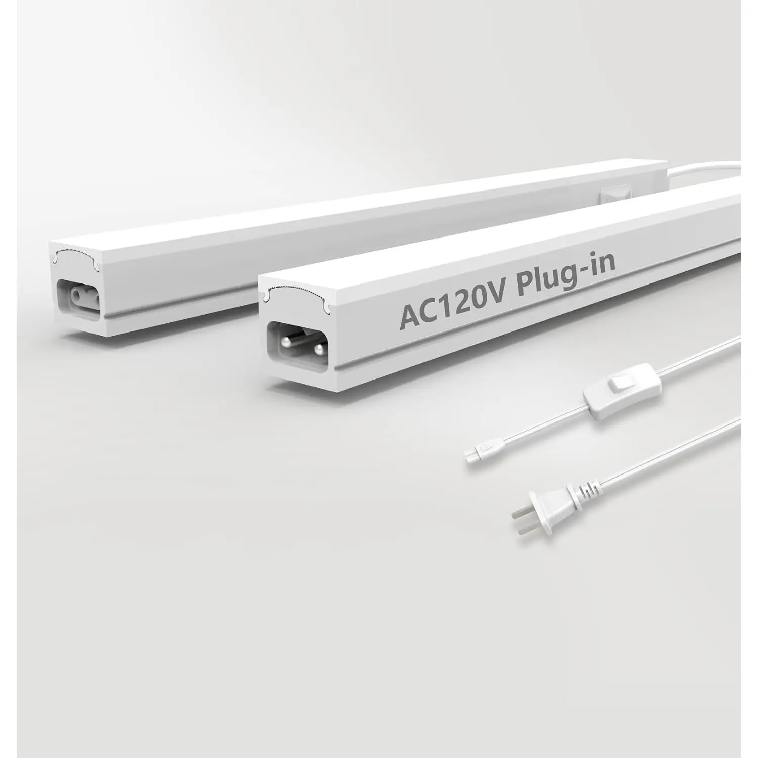 Under Cabinet Lighting Plug in, 12 Inch 2 Pcs, Linkable AC120V 3CCT 3000K/4000K/5000K Ultra Slim, LED Under Cabinet Lights for Counter Light, Kitchen, Shelf, Sink, Workshop, Desk,White