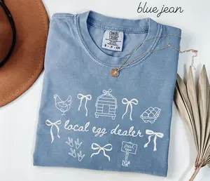 Comfort Colors Chicken Shirt Local Egg Dealer Tshirt for Women Medium Fit Cotton Homestead Tees Homesteading Gift Farm Life Tee Farm Wife Fabric Top