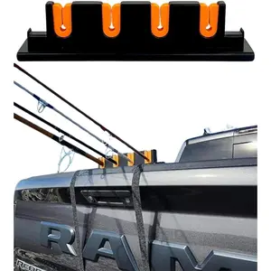 Fishing Rod Holder for Truck Tailgate Transport 4 Rods Securely with Soft Foam Inserts & Straps Fishing Pole Rack for Pickup Truck Bed Easy Tailgate Rod Carrier