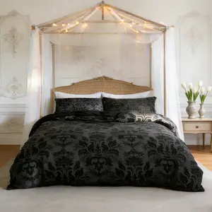 Vintage Gothic Baroque Bedding Set, Includes Duvet Cover + Pillowcases, No Insert Breathable Polyester Fiber, All-Season Bedroom Decor, Perfect Gift