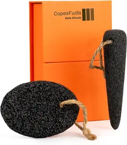 Natural Volcanic Pumice Stone for Feet & Hands. Foot Scrubber for Dead Skin Remover & Deep Cleansing, Cone Shape Stone for Hard-to-Reach Areas Corn Removal, 2 Pcs, Ready-to-Gift Design
